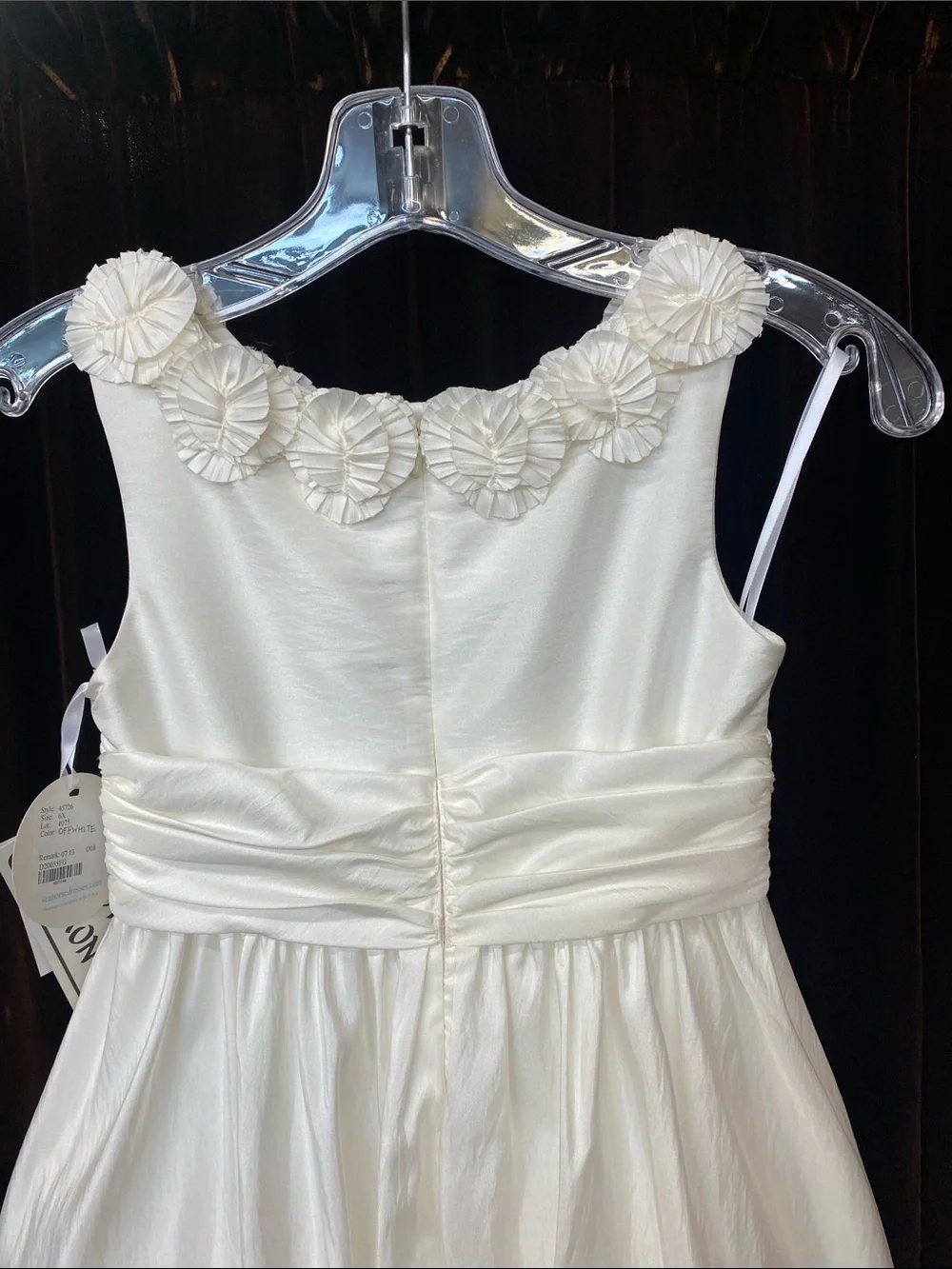 Girls Ivory Flower Appliqué Party Dress